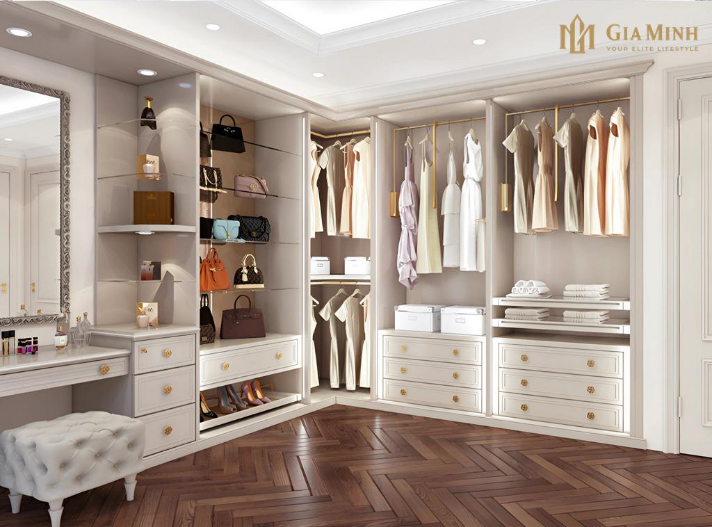 Cách bố trí ánh sáng đèn LED cho khoang tủ quần áo